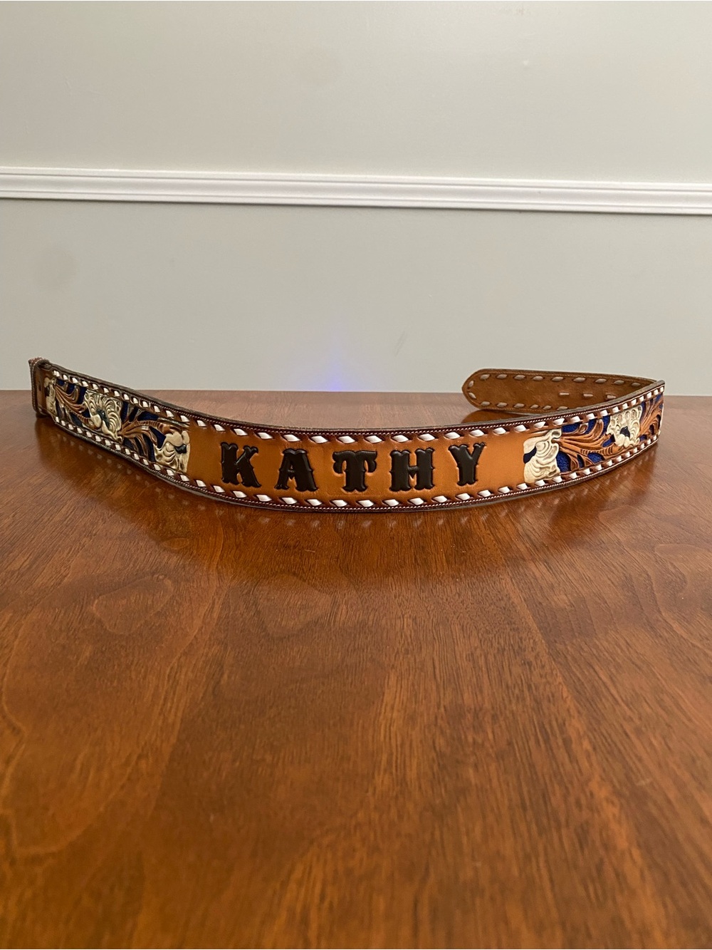 Vintage Tony Lama Western Leather Belt KATHY - 30